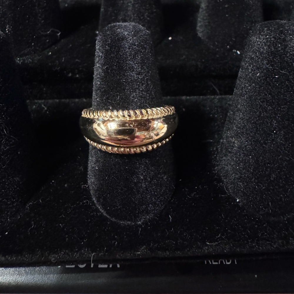 Signed Carolyn Pollack Relios Brass Rope Border Ring - Size 7 - never worn